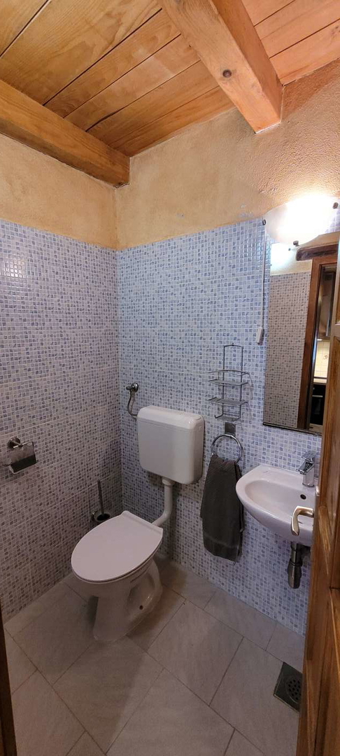 Posest z dvema kamnitima hišama in bazenom